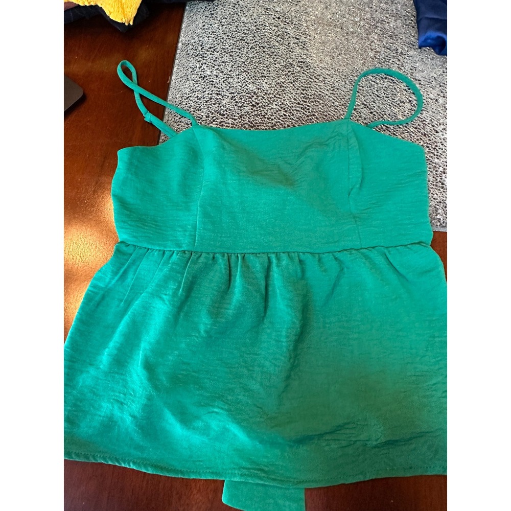 Green women's Tank top with tie back